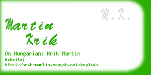 martin krik business card